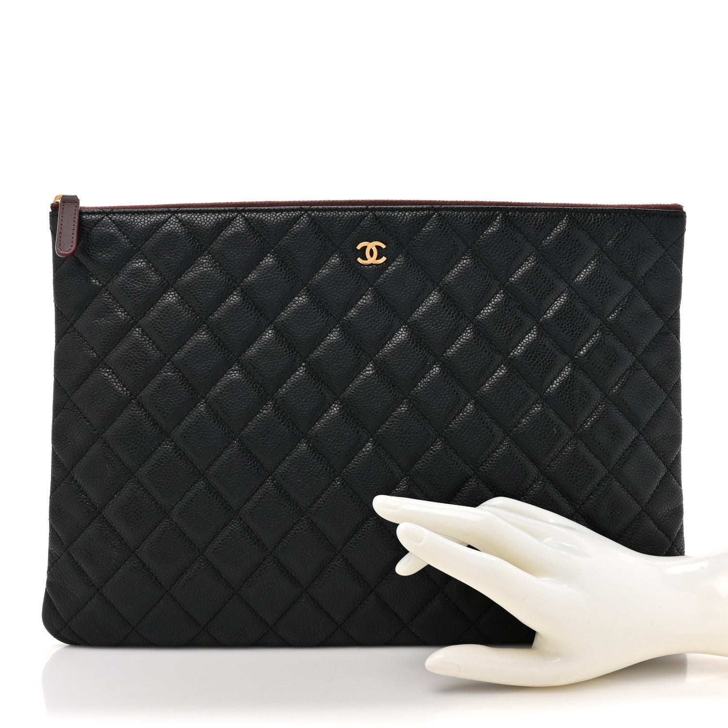 Chanel Caviar Quilted Large Cosmetic Case Black 2 of 9