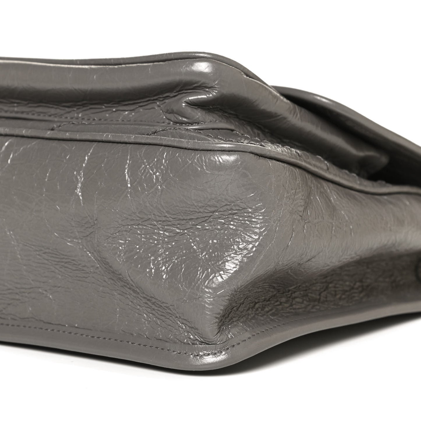 Crinkled Calfskin Matelasse Monogram Medium Niki Chain Satchel Fog