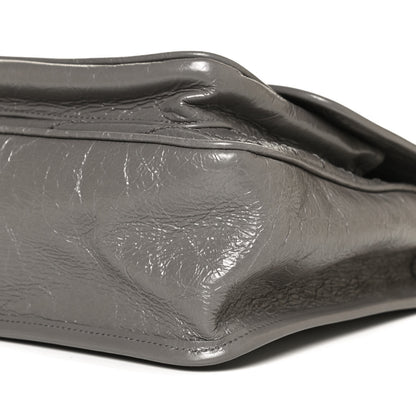 Saint Laurent Crinkled Calfskin Matelasse Monogram Medium Niki Chain Satchel Fog 12 of 14