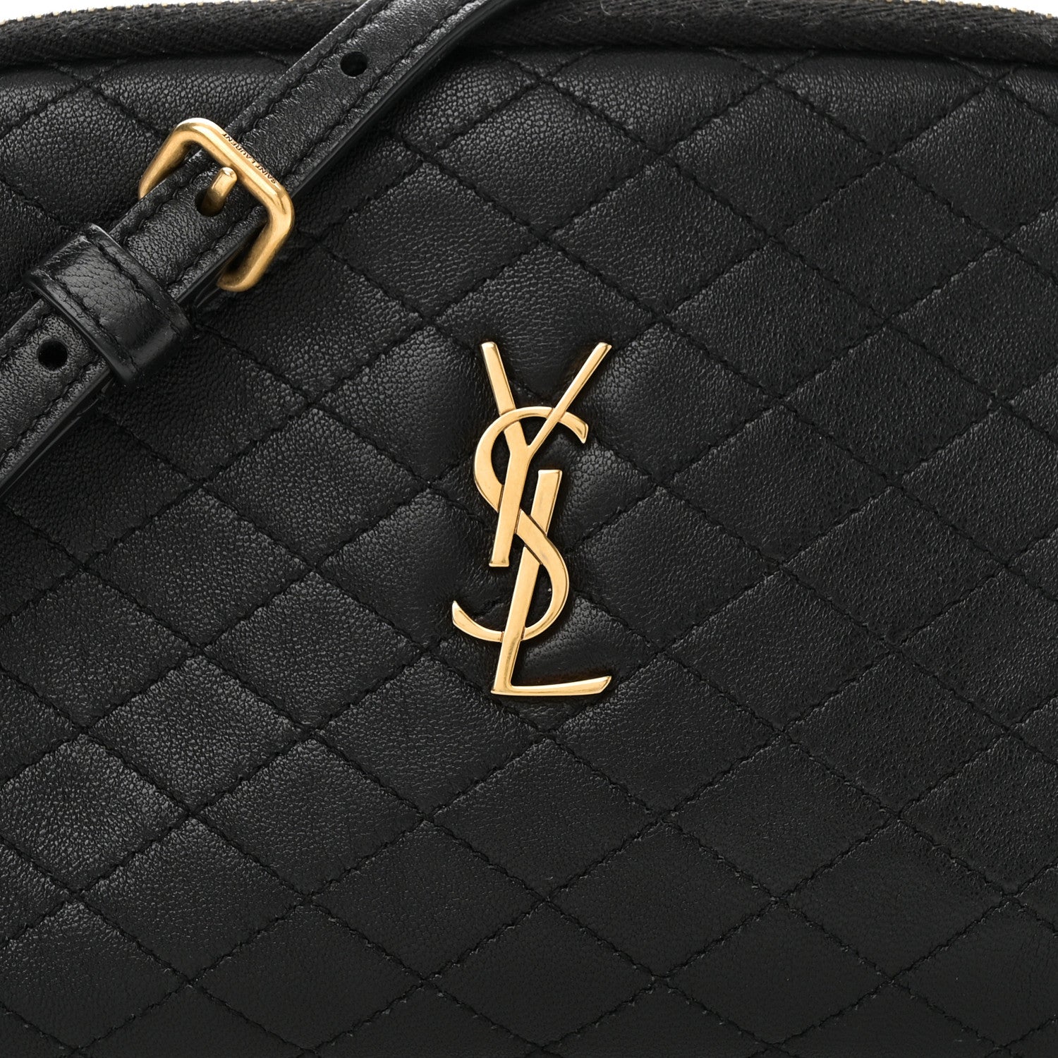 Saint Laurent Lambskin Quilted Gaby Zipped Pouch Black 7 of 10