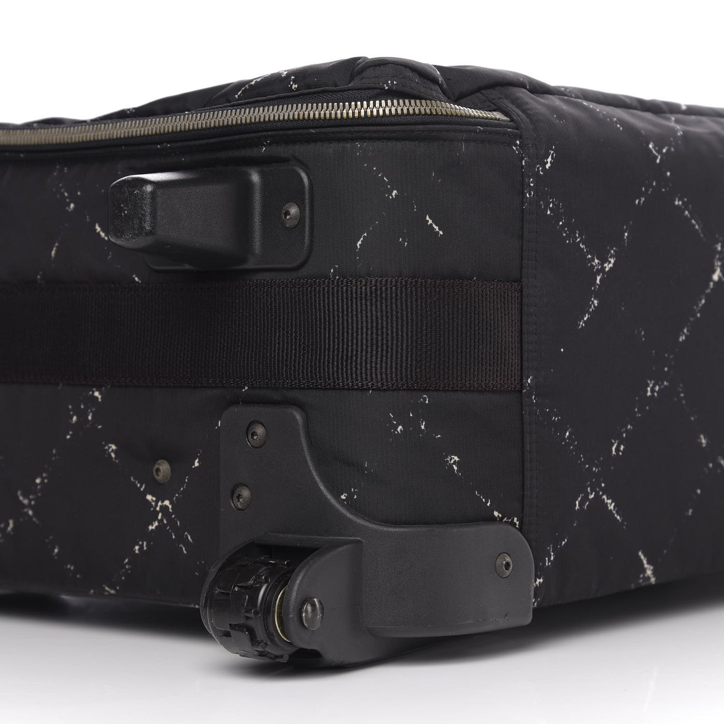 Nylon Travel Trolley Rolling Luggage Black
