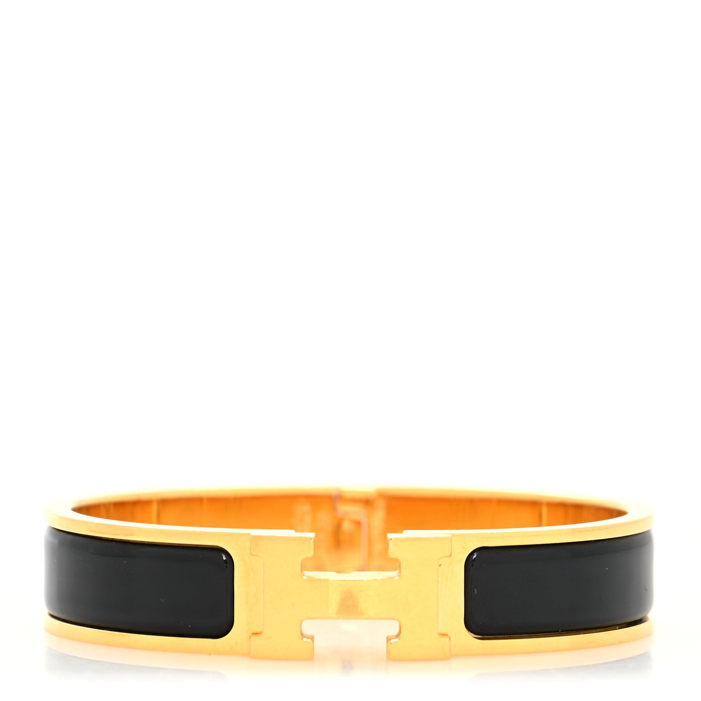 Enamel Narrow Clic Clac H Bracelet PM Black