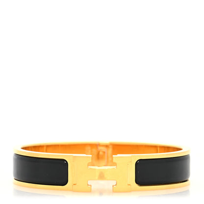 Hermes Enamel Narrow Clic Clac H Bracelet PM Black 1 of 5