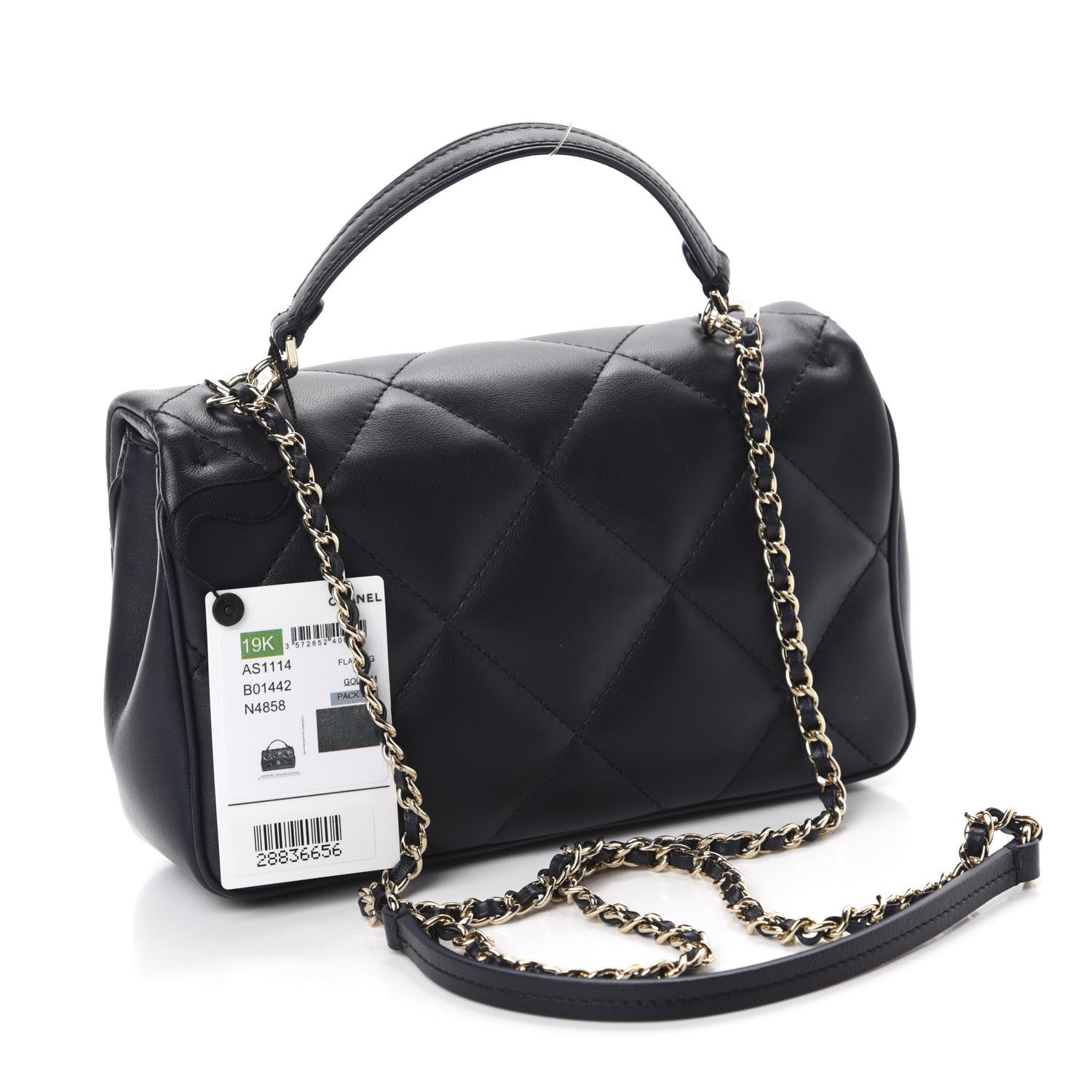 Chanel Lambskin Quilted Small Easy Carry Flap Navy 3 of 13