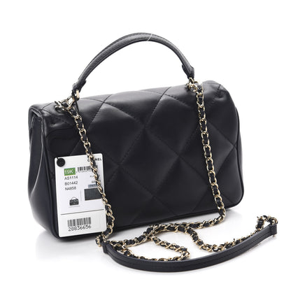 Chanel Lambskin Quilted Small Easy Carry Flap Navy 3 of 13