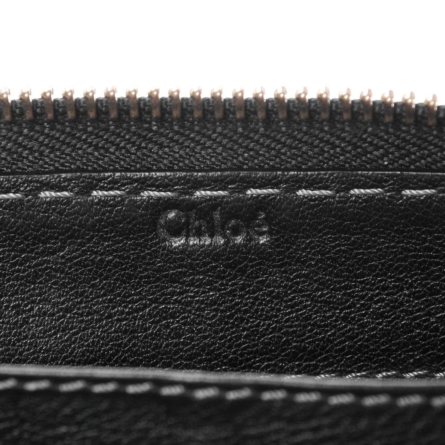 Grained Calfskin Marcie Long Zip Around Wallet Black