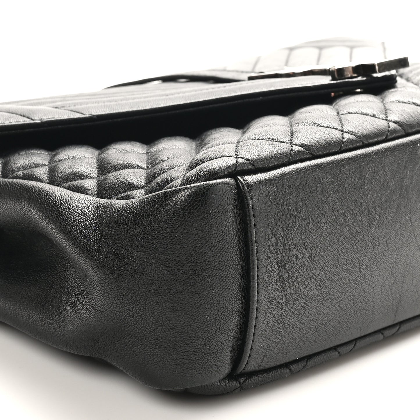 Calfskin Mixed Matelasse Triquilt Large Monogram Satchel Black