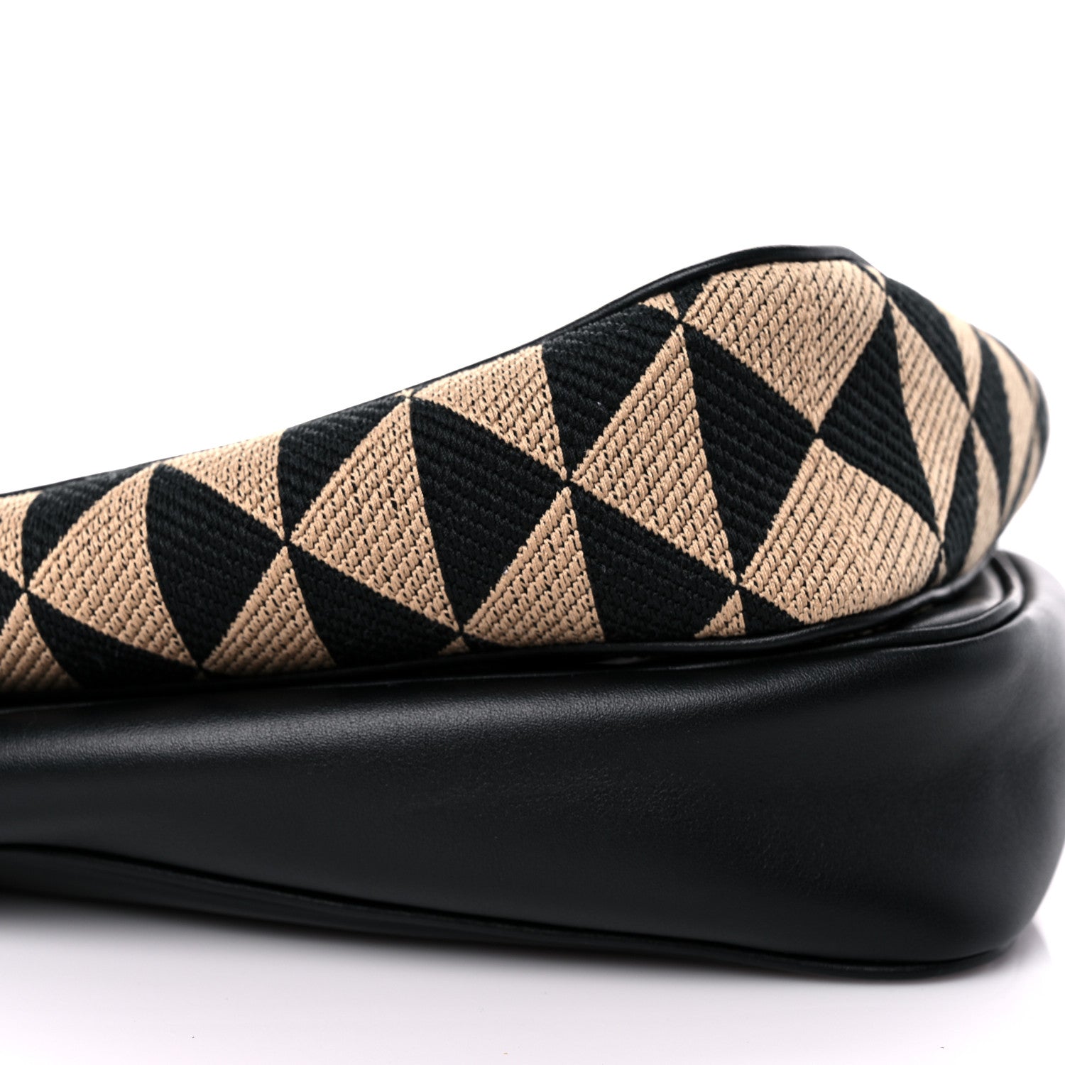 Prada Jacquard Calfskin Triangolo Symbole Embroidered Mini Triangle Double Bag Black Corda 9 of 10