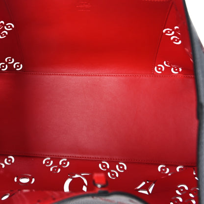 Christian Louboutin Calfskin Loubinthesky Large Perforated Cabarock Spikes Tote Black 6 of 8