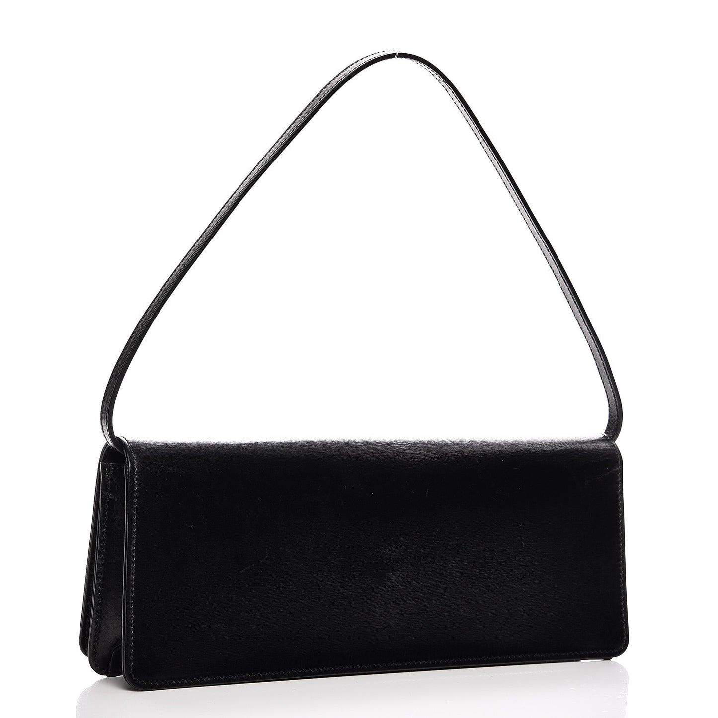 Smooth Calfskin Medium Marquage Clutch Black