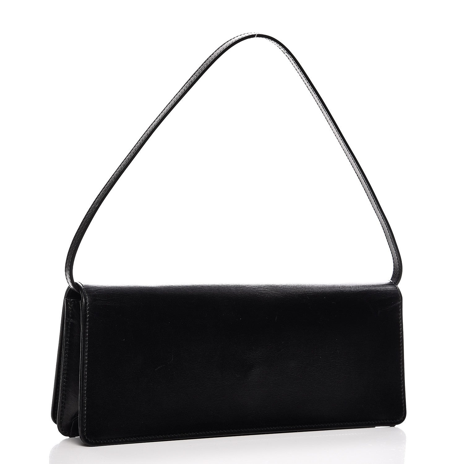 Saint Laurent Smooth Calfskin Medium Marquage Clutch Black 4 of 8