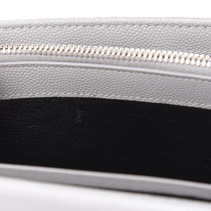 Saint Laurent Grain De Poudre Matelasse Chevron Monogram Chain Wallet Granite 10 of 10