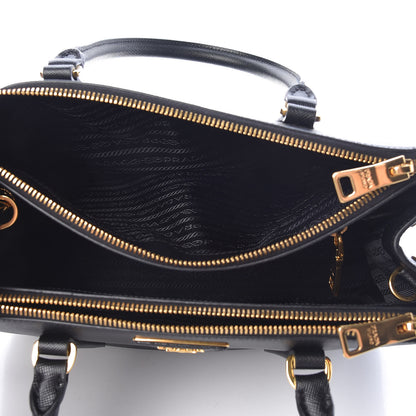 Prada Saffiano Small Galleria Double Zip Tote Black 5 of 12