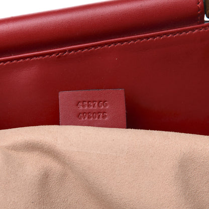 Gucci Nappa Bamboo Medium Nymphaea Top Handle Bag Hibiscus Red 7 of 10