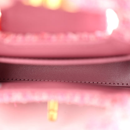 Chanel Tweed Quilted Mini Nano Kelly Shopper Pink 5 of 10