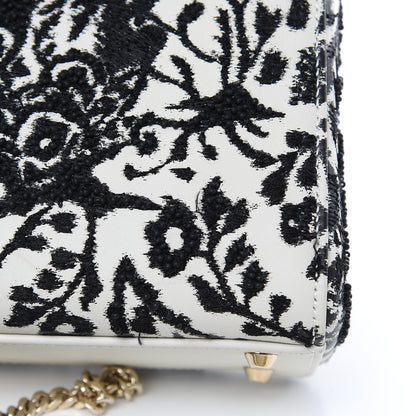 Christian Dior Smooth Calfskin Silkscreen Printed Floral Embroidered Mini Lady Dior Off White 12 of 13