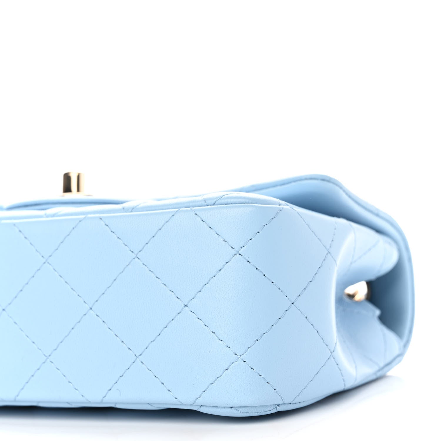 Chanel Lambskin Quilted Mini Rectangular Flap Light Blue 10 of 11