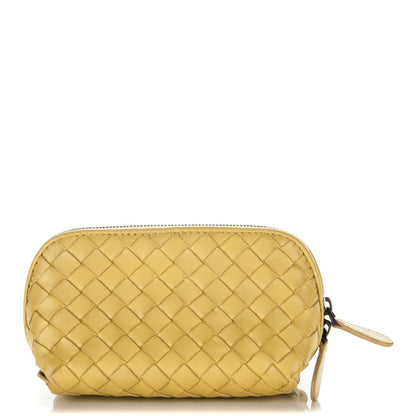 Bottega Veneta Nappa Intrecciato Cosmetic Pouch Yellow 1 of 5