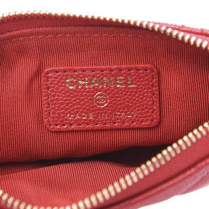 Chanel Caviar Quilted Coin Purse Case Red 6 of 8