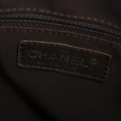 Chanel Calfskin Chevron CC All Day Long Boston Brown 6 of 13