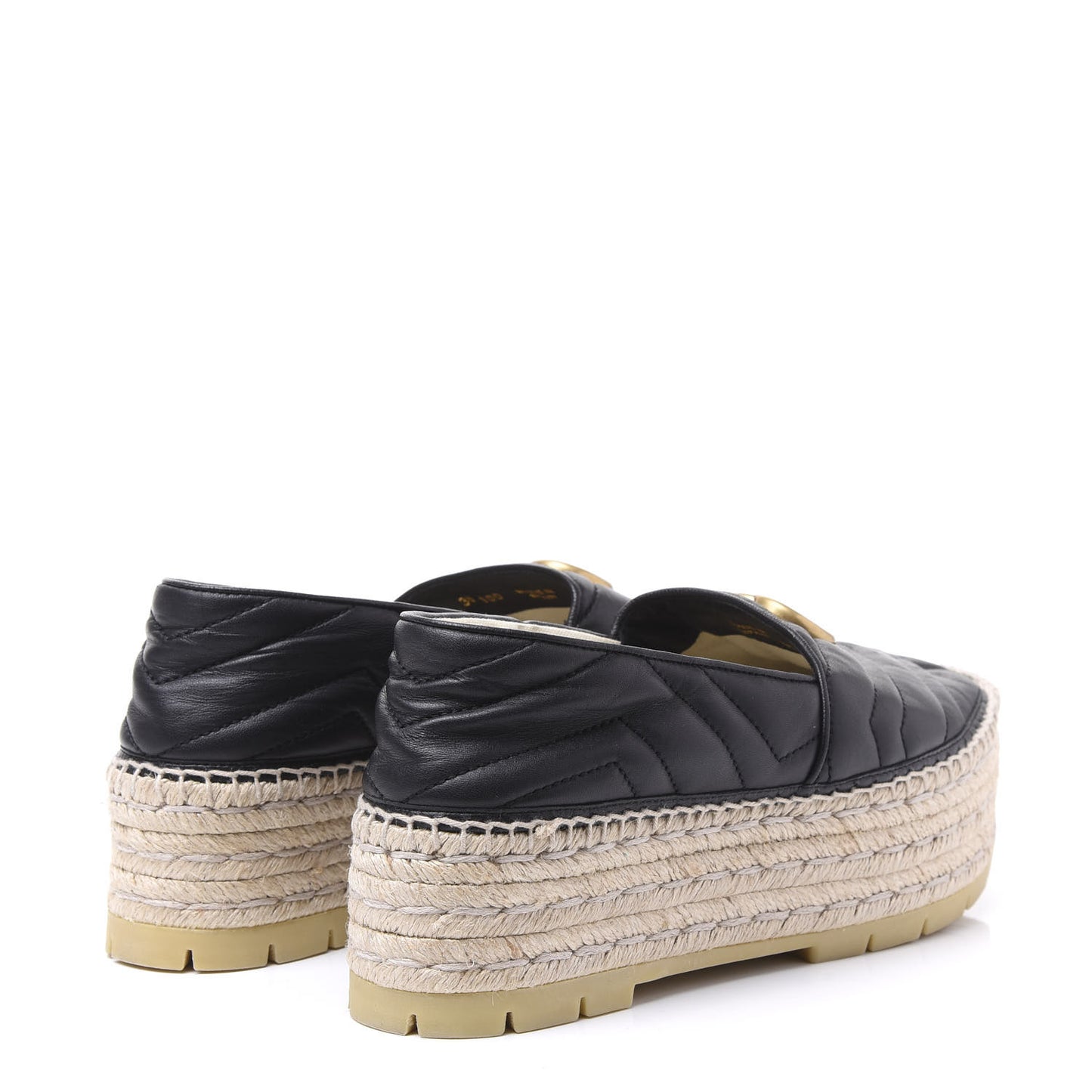 Nappa Matelasse GG Marmont Platform Espadrilles 39 Black