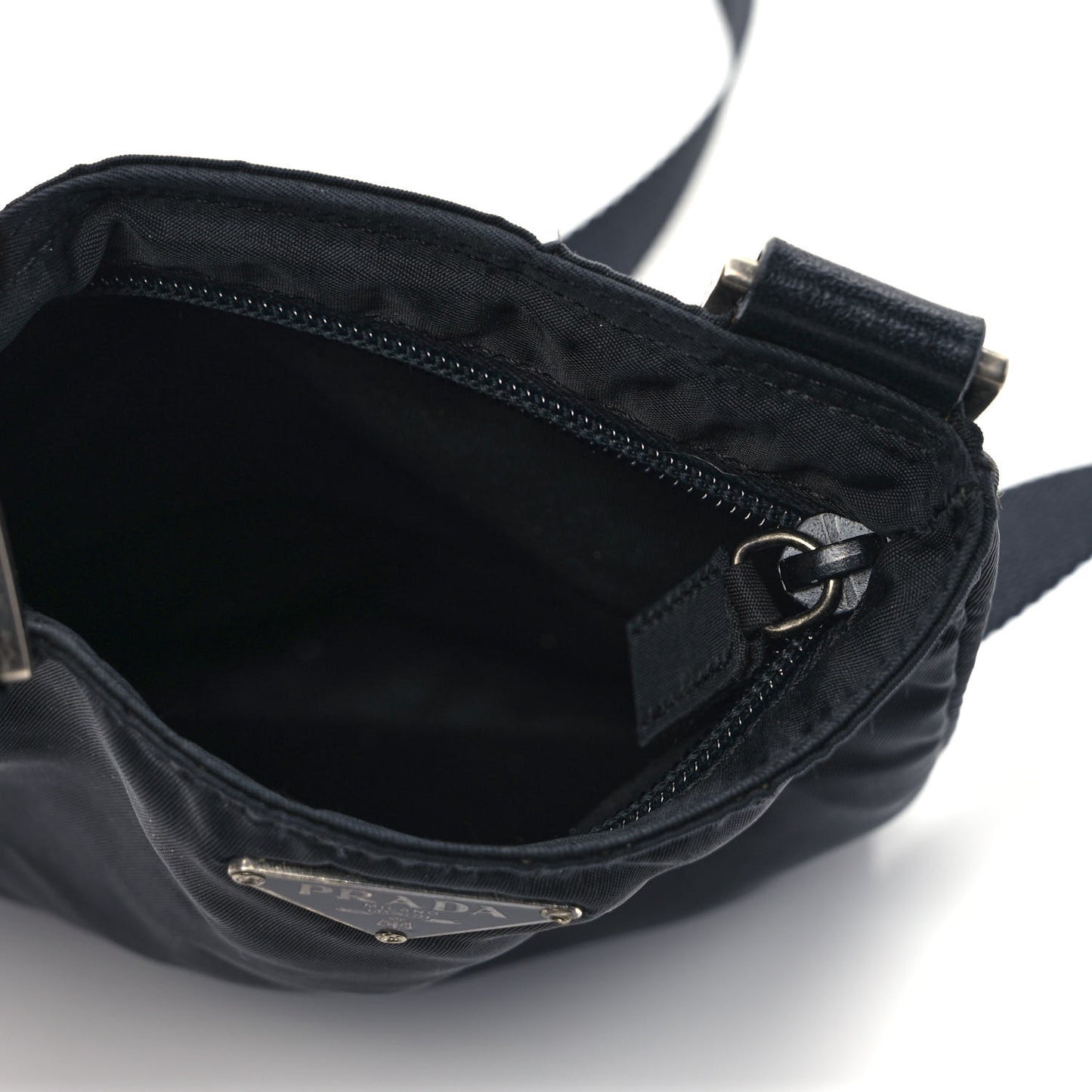 Tessuto Nylon Flat Messenger Bag Black