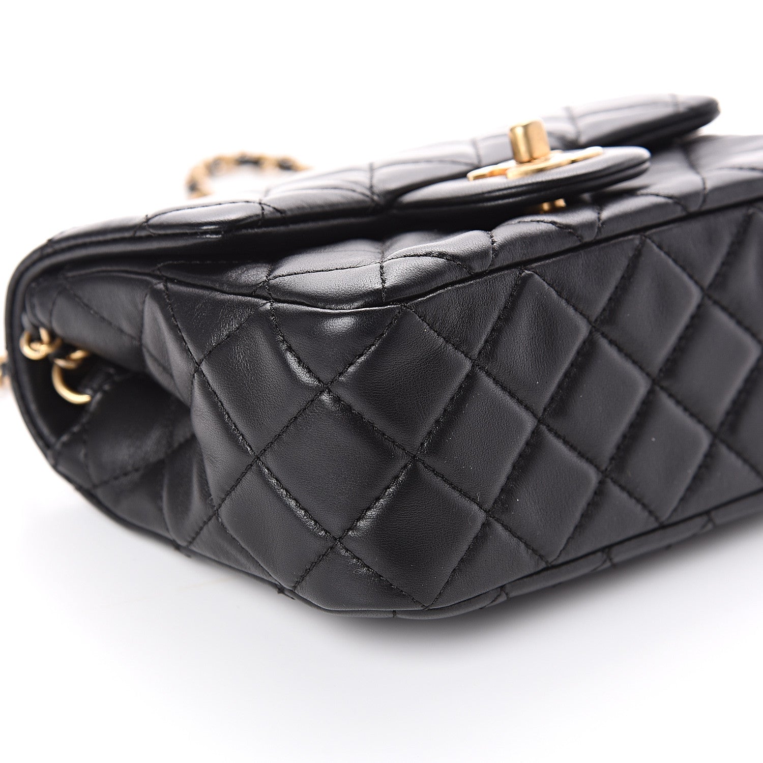 Chanel Lambskin Quilted Mini Pearl Crush Flap Black 8 of 10