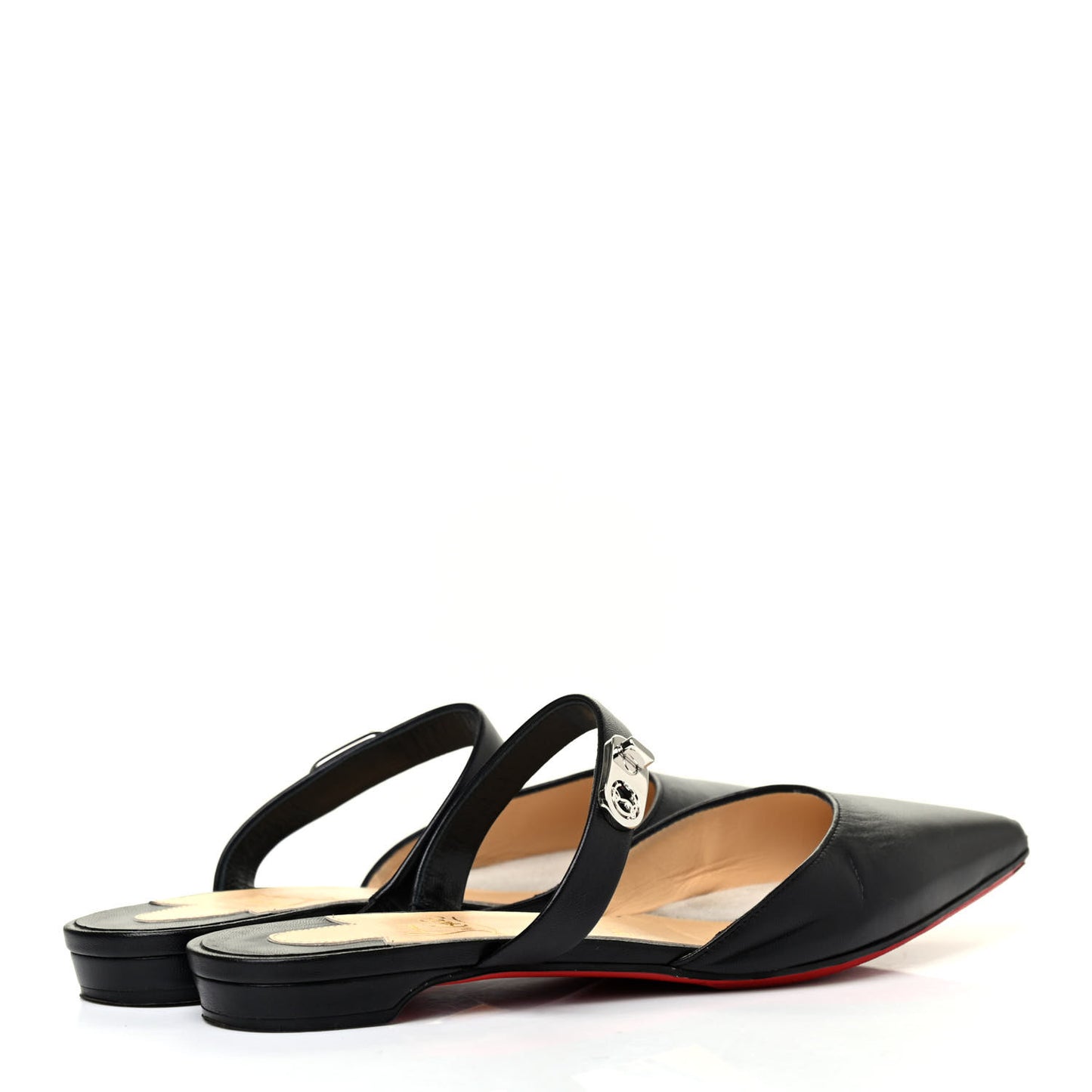 Nappa Choc Lock Flats 37.5 Black