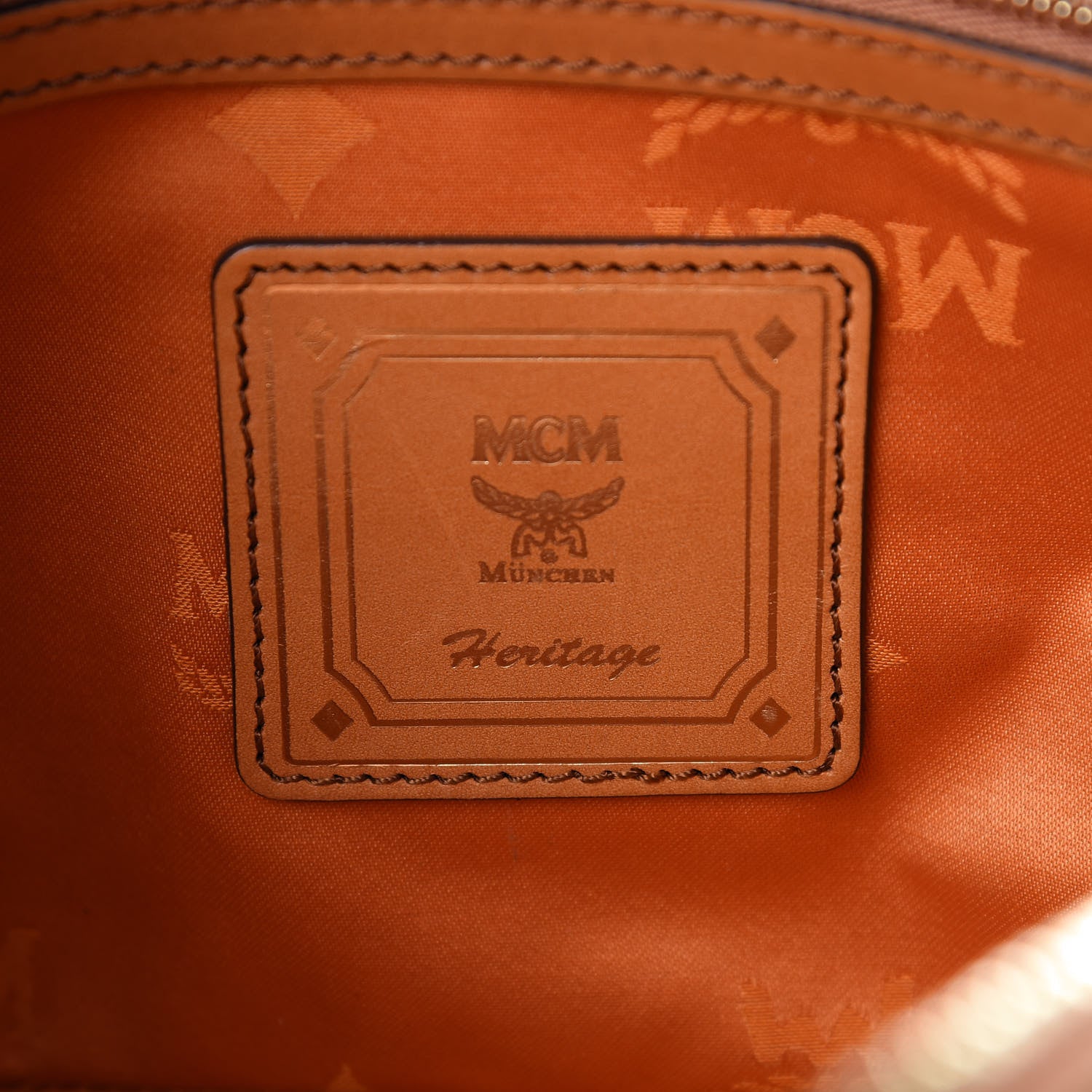MCM Visetos Medium Heritage Line Camera Crossbody Bag Cognac 6 of 13
