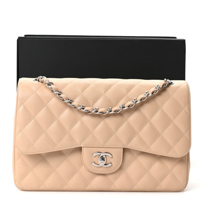 Chanel Caviar Quilted Jumbo Double Flap Beige Clair 11 of 11