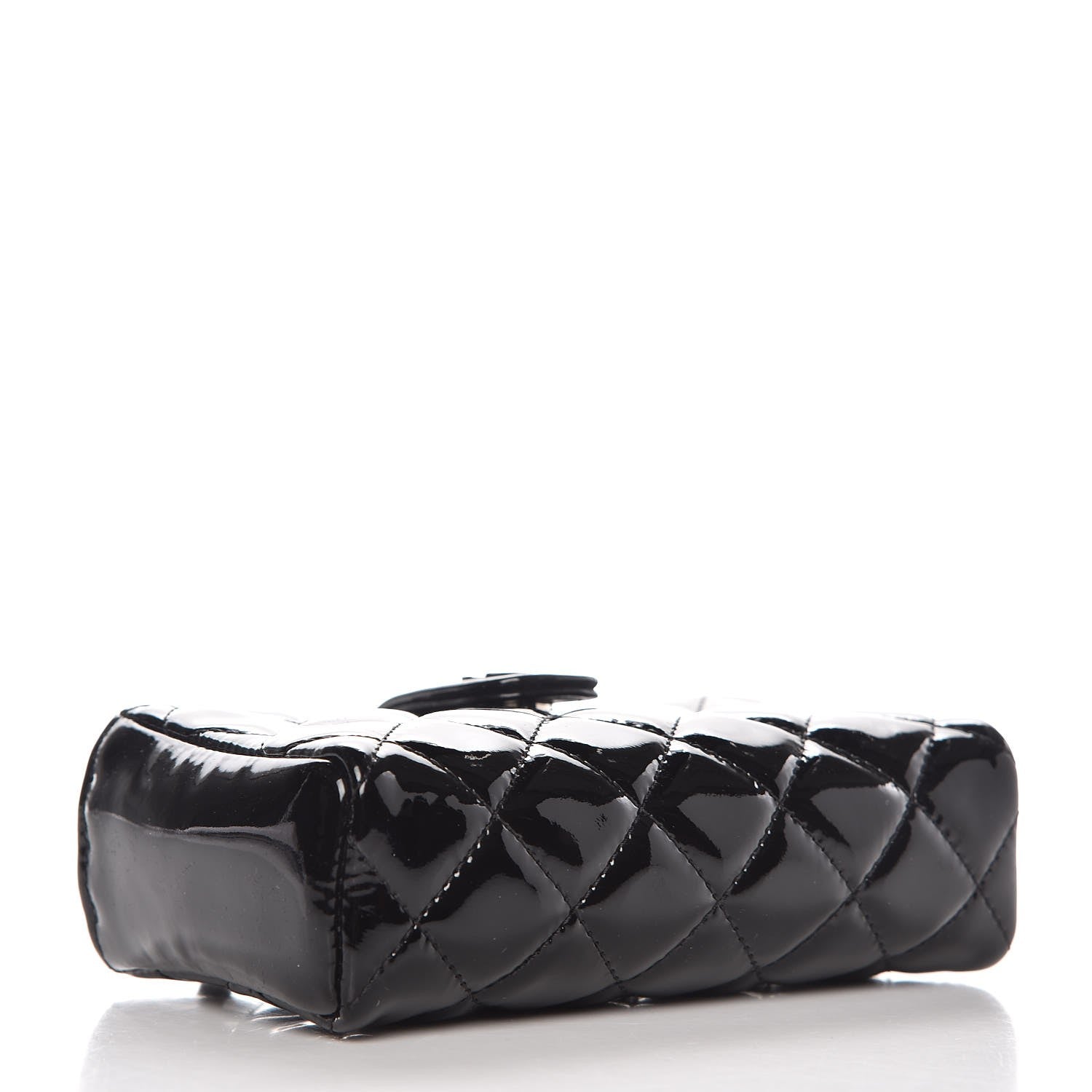 Chanel Patent Quilted Mini Phone Holder Clutch Black 4 of 7