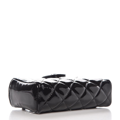 Chanel Patent Quilted Mini Phone Holder Clutch Black 4 of 7