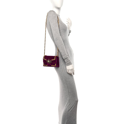 Gucci Velvet Crystal Mini Bee Broadway Shoulder Bag 2 of 10