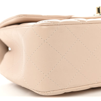 Chanel Lambskin Quilted Mini Rectangular Flap Light Beige 9 of 11