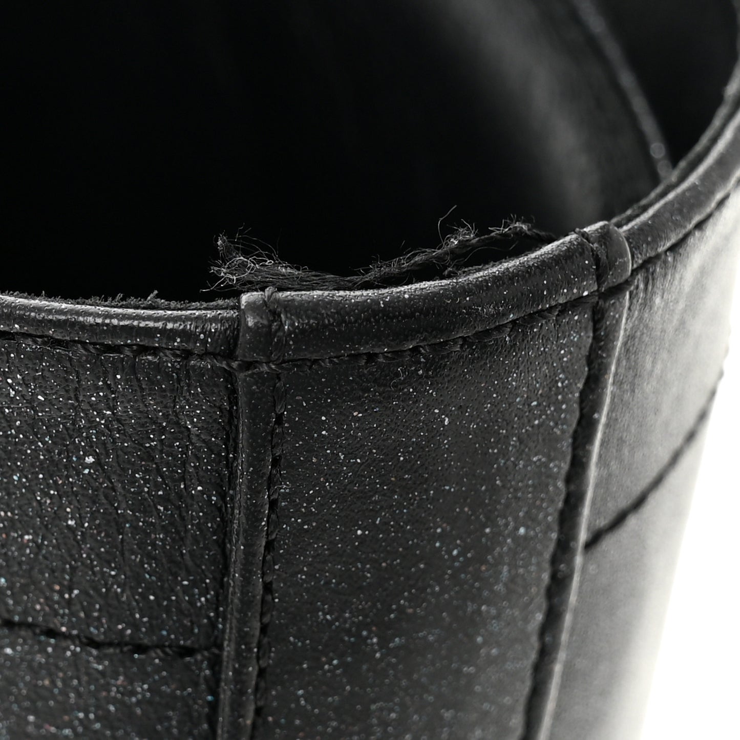 Iridescent Calfskin Patent Cap Toe Lace Up Combat Boots 38 Black