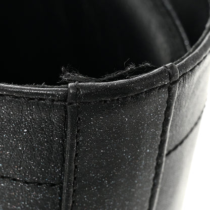 Chanel Iridescent Calfskin Patent Cap Toe Lace Up Combat Boots 38 Black 11 of 11
