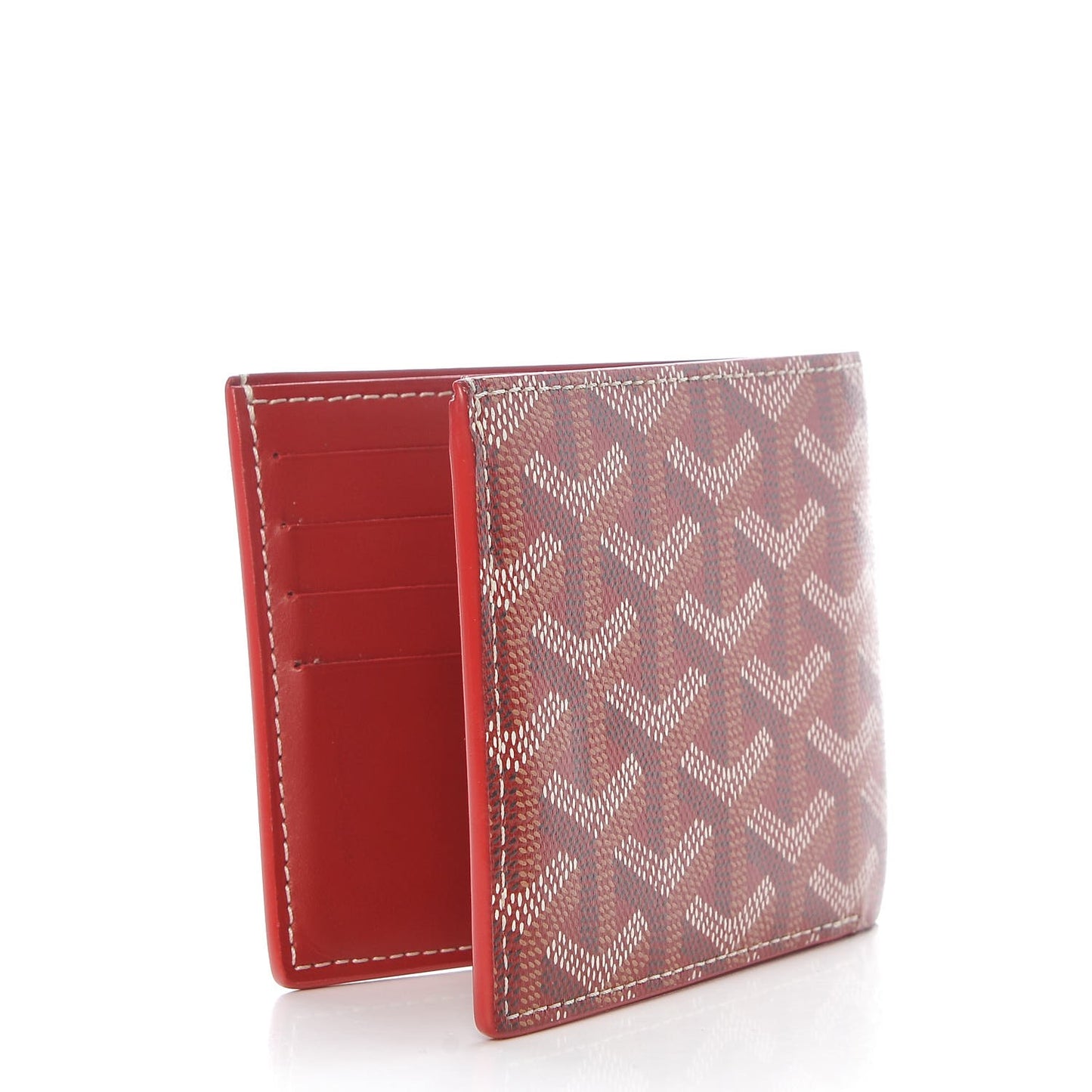 Goyardine Bifold Victoire PM Wallet Red