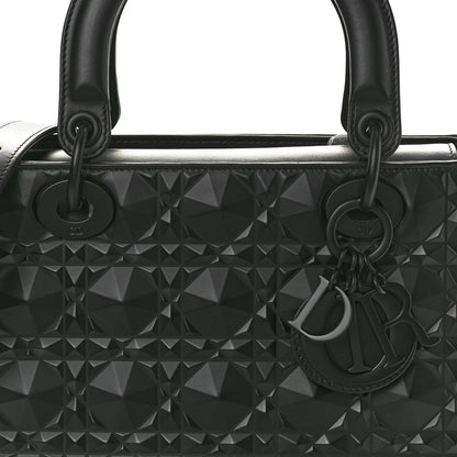 Christian Dior Calfskin Cannage Diamond Cannage Medium Lady Dior Black 8 of 13