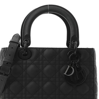 Christian Dior Ultra Matte Calfskin Cannage Medium Lady Dior Black 8 of 13