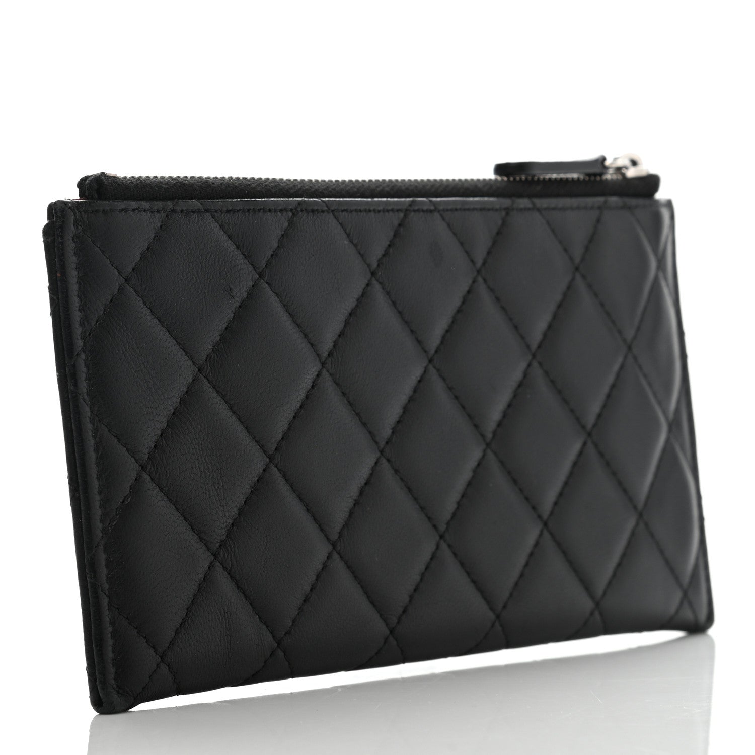 Chanel Lambskin Quilted Classic Zip Pouch Black 3 of 7