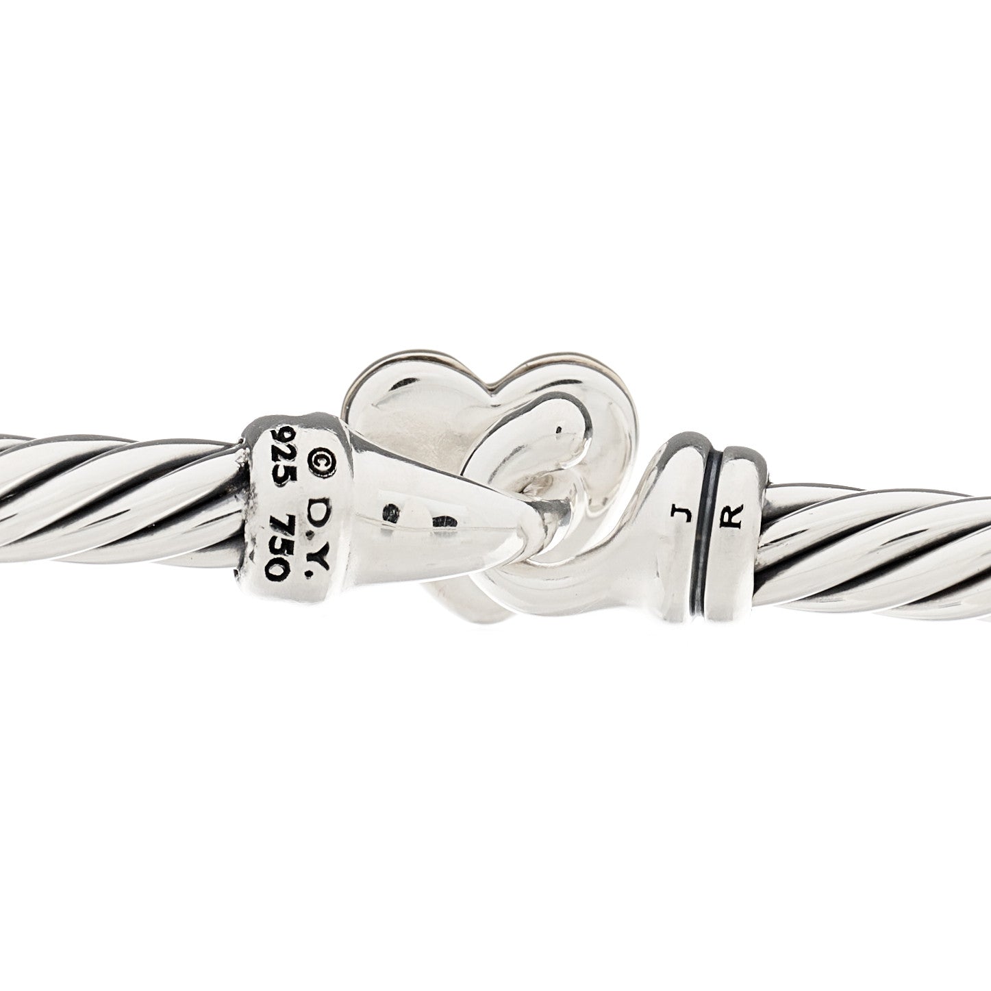 David Yurman Sterling Silver 18K Yellow Gold 3mm Cable Collectibles Heart Bracelet 3 of 3