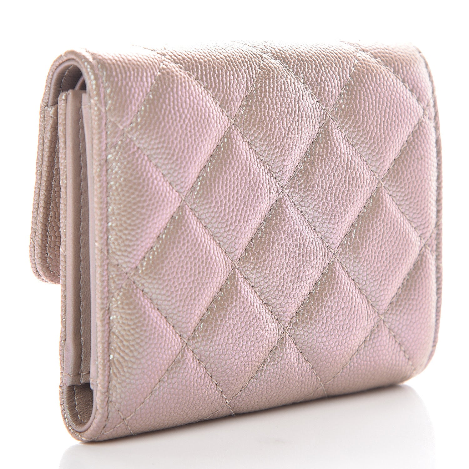 Chanel Iridescent Caviar Quilted Small Flap Wallet Beige 3 of 9