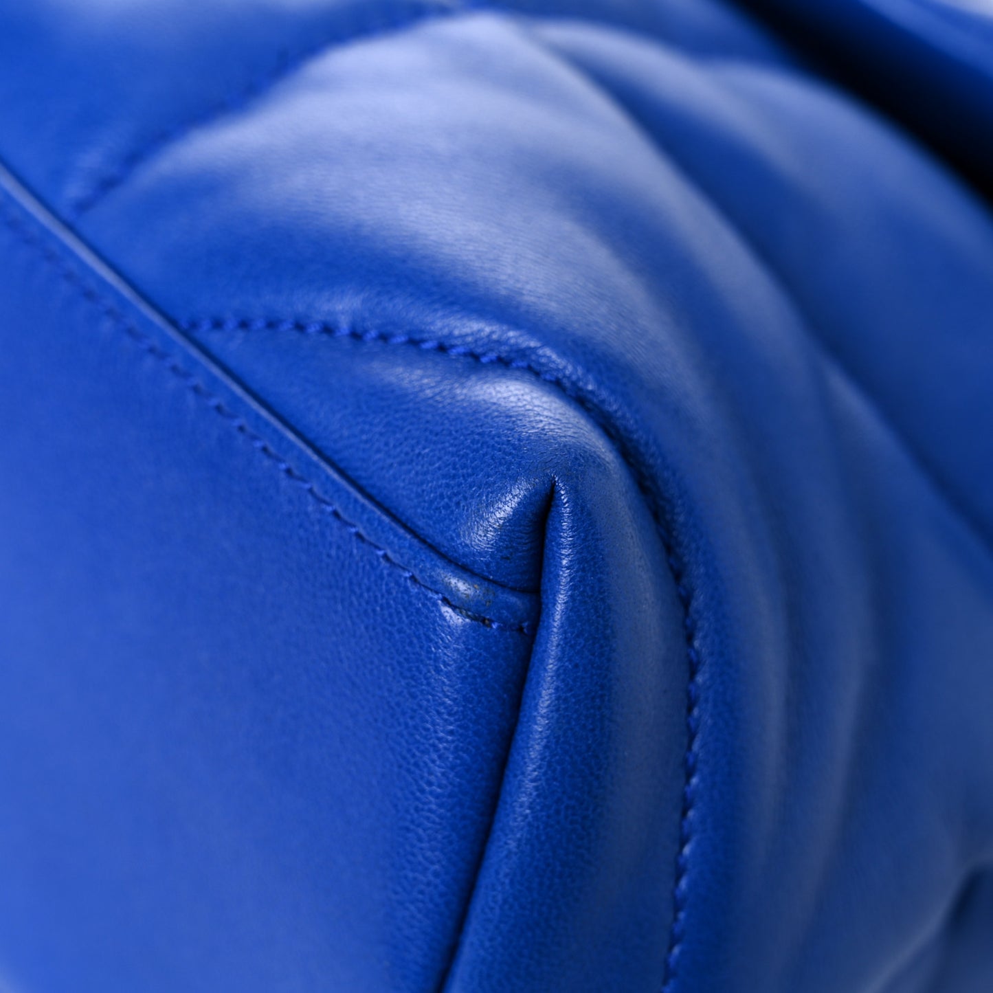 Lambskin Quilted Small Loulou Puffer Monogram Chain Satchel Majorele Blue