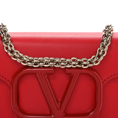 Valentino Garavani Calfskin Enamel Vlogo Small Loco Shoulder Bag Rouge Pur 8 of 10