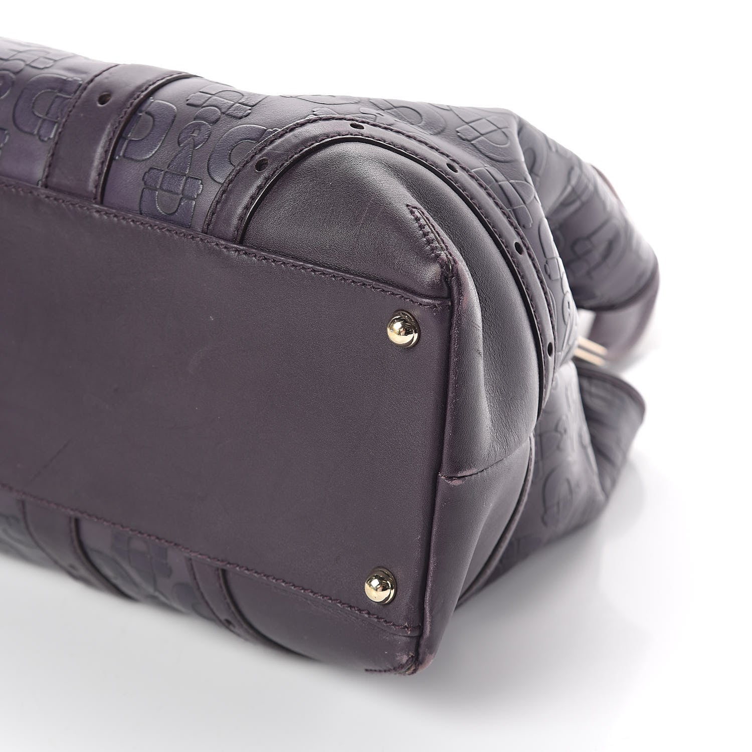 Gucci Calfskin Horsebit Embossed Large Glam Shoulder Bag Purple 10 of 10
