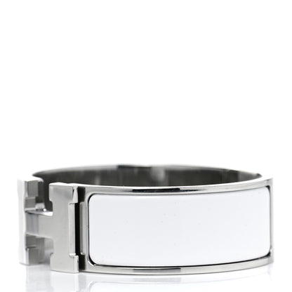 Hermes Enamel Wide Clic Clac H Bracelet GM White 3 of 6