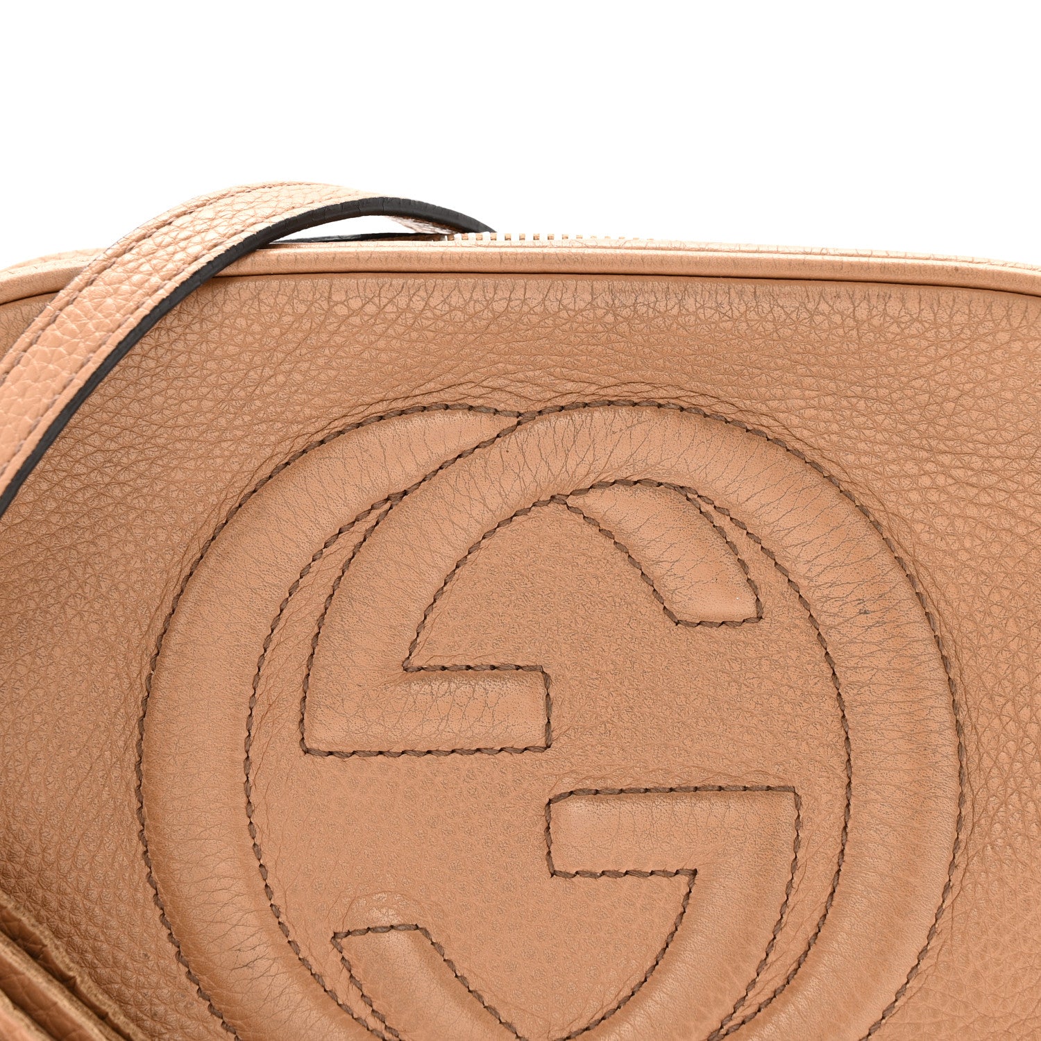 Gucci Pebbled Calfskin Small Soho Disco Bag Camelia 8 of 13