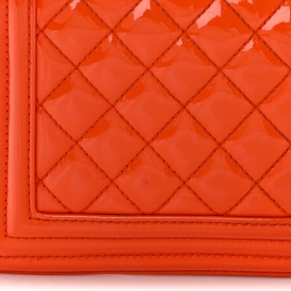 Chanel Patent Calfskin Quilted Medium Plexiglass Boy Flap Orange 12 of 16