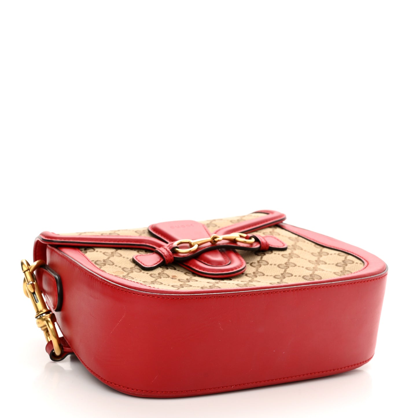 Monogram Ruinart Calfskin Medium Lady Web Shoulder Bag Beige Ebony Hibiscus Red