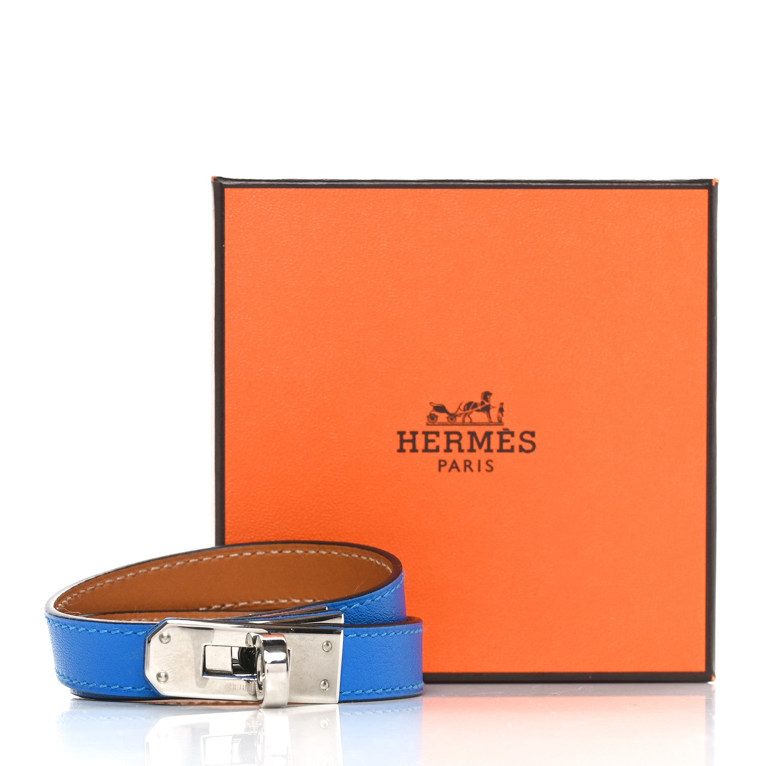 Hermes Swift Kelly Double Tour Bracelet M Bleu Electrique 7 of 7
